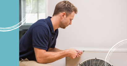 friendly technician repairing an outdoor air conditioning unit