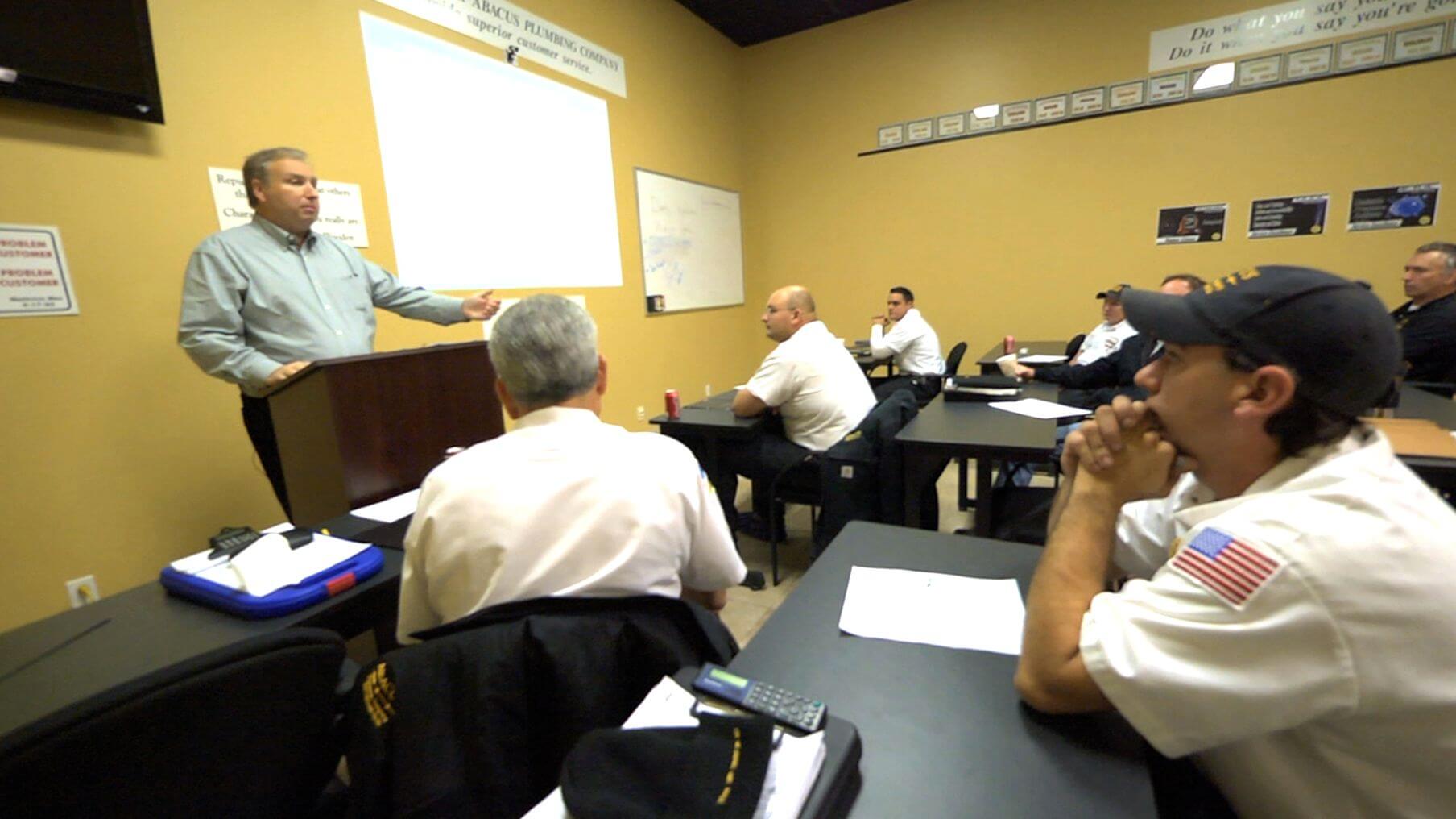 Alan O'Neill of Abacus Plumbing in the Training Room
