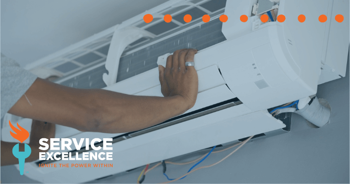 service technician winning a sale for ac service