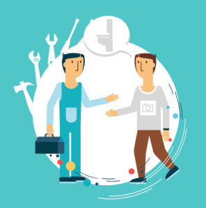 plumber talking with a client illustration